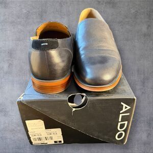 Vintage Aldo Men’s Size 9 Municipio Black Leather Dress Shoes Loafers Slip on